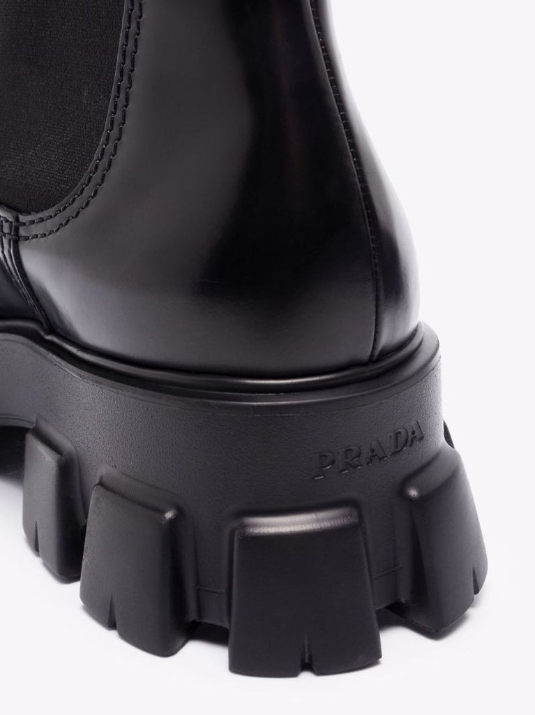 Black Monolith Leather Chelsea Boots