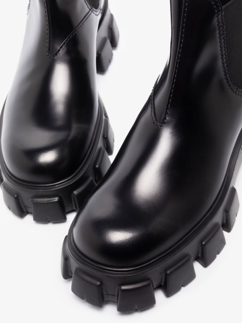 Black Monolith Leather Chelsea Boots