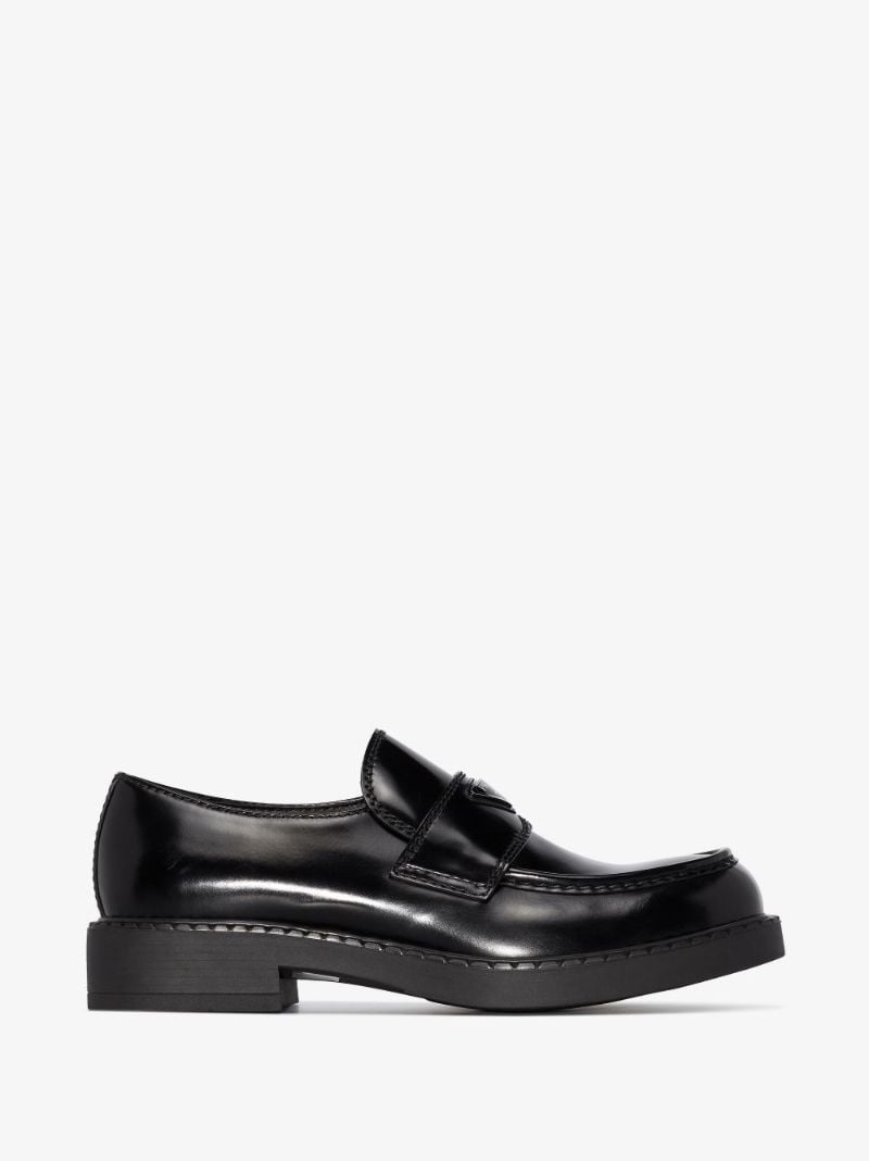 Black Brushed Leather Loafers