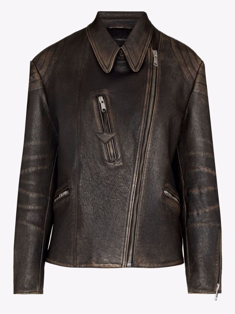 Faded Leather Biker Jacket