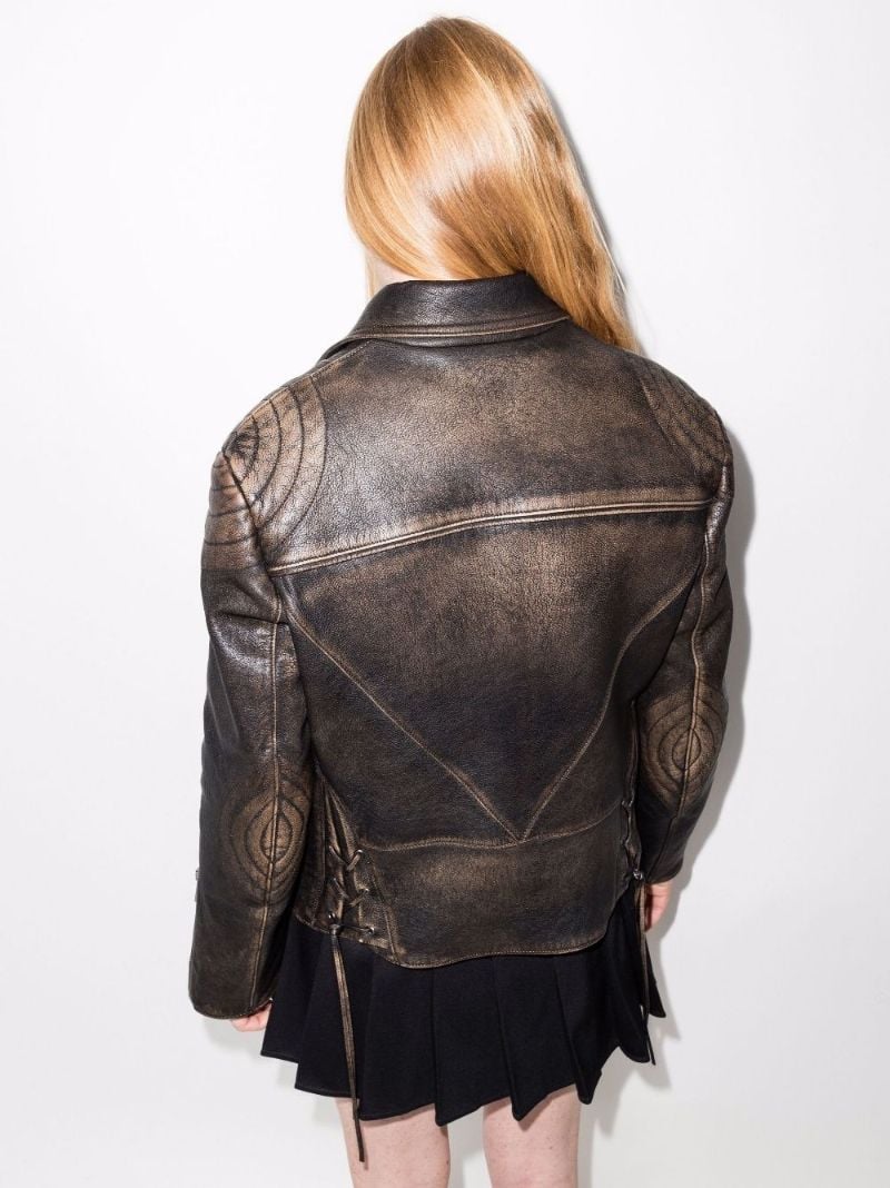 Faded Leather Biker Jacket