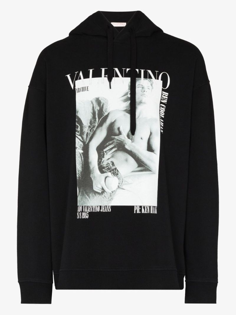 Black Archive 1985 Print Cotton Hoodie