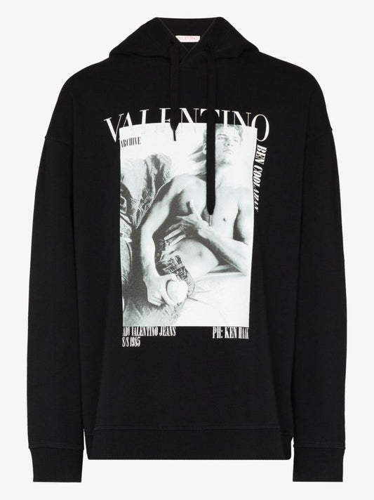 Black Archive 1985 Print Cotton Hoodie