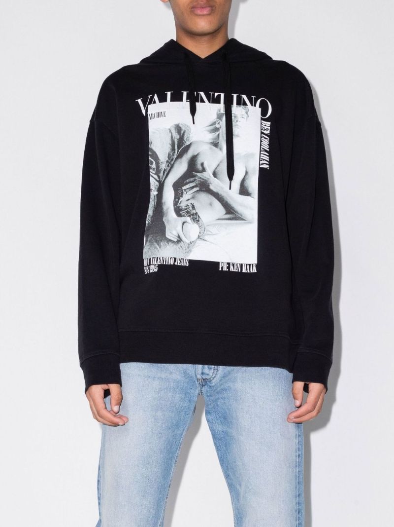 Black Archive 1985 Print Cotton Hoodie