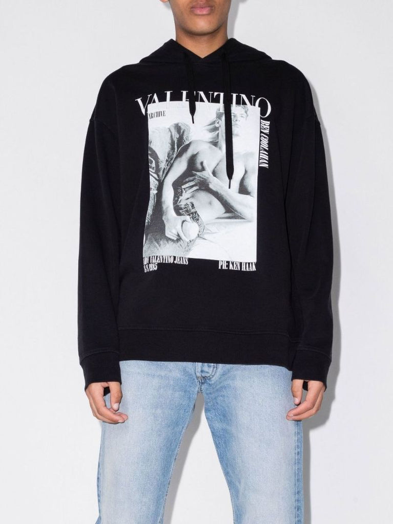 Black Archive 1985 Print Cotton Hoodie