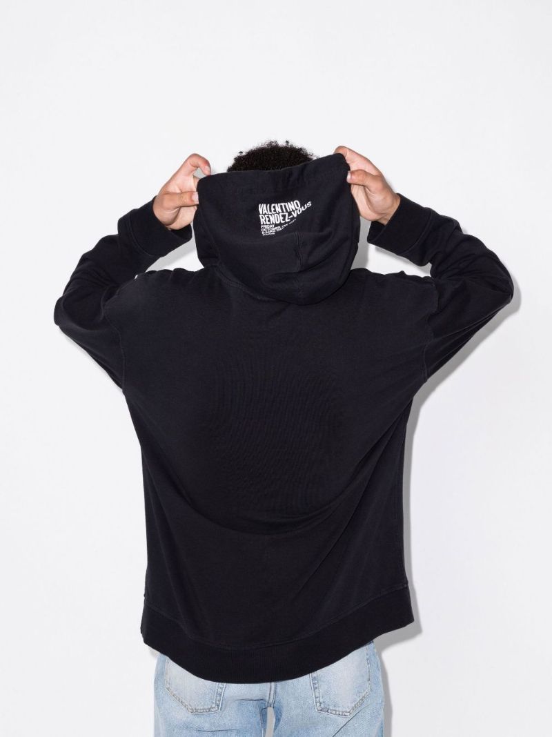 Black Archive 1985 Print Cotton Hoodie