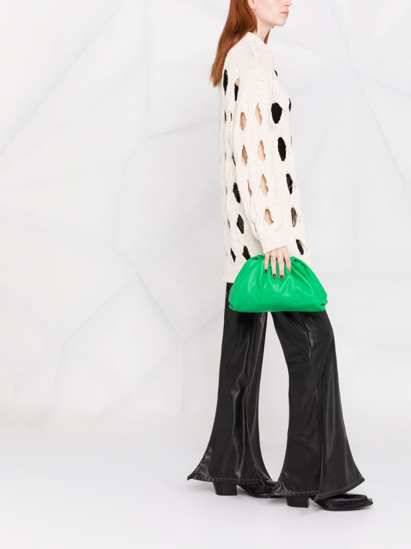 Green Teen Pouch Leather Clutch Bag
