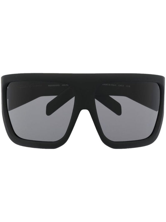 Black Davis Wraparound Square Sunglasses