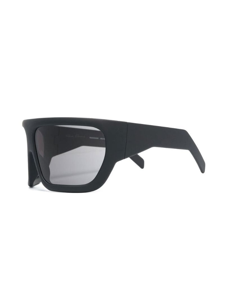 Black Davis Wraparound Square Sunglasses