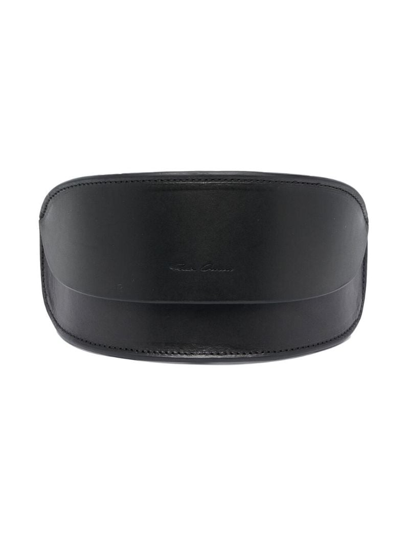 Black Davis Wraparound Square Sunglasses