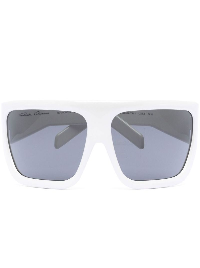 White Davis Square Frame Sunglasses