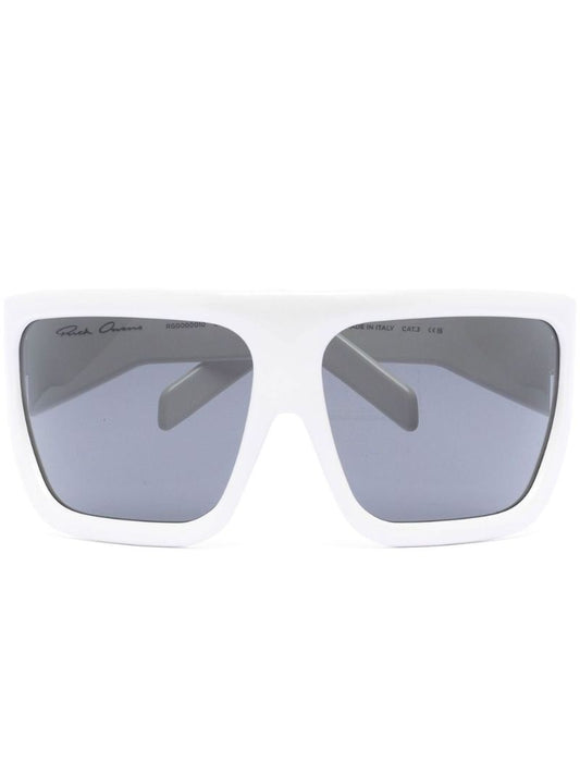 White Davis Square Frame Sunglasses