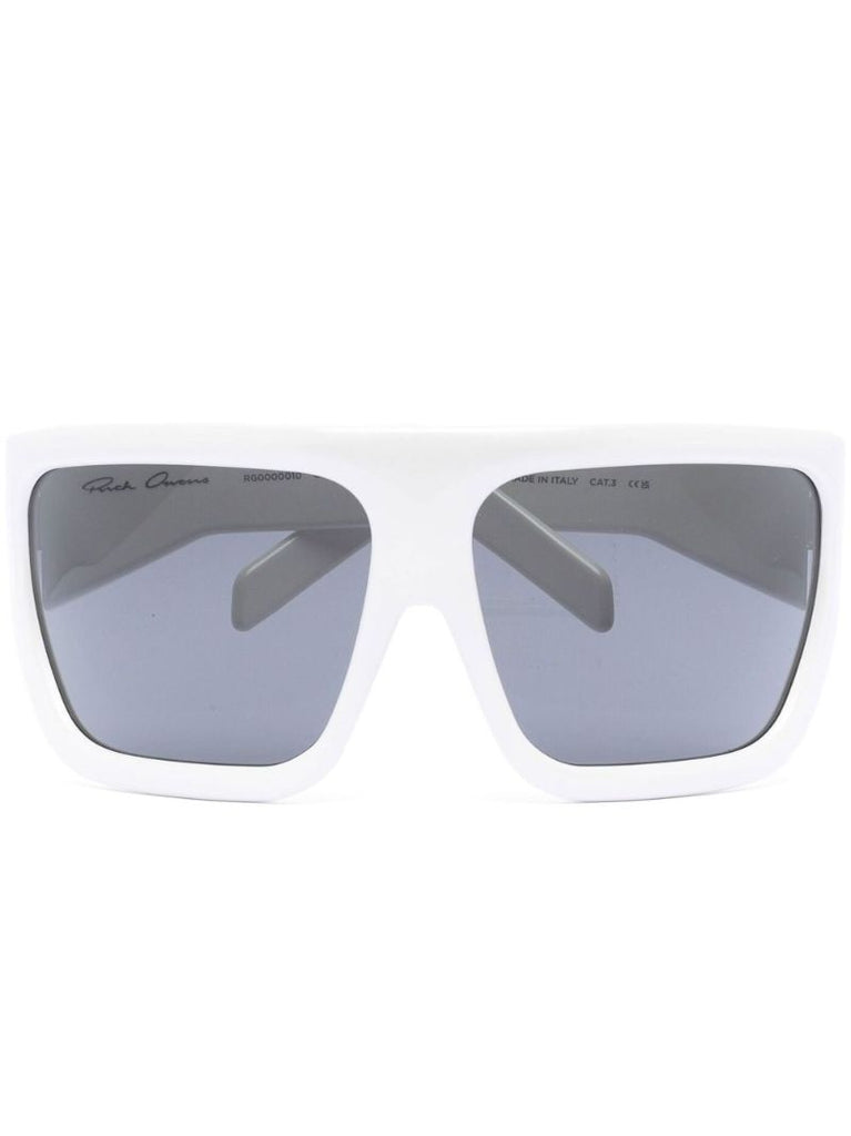 White Davis Square Frame Sunglasses