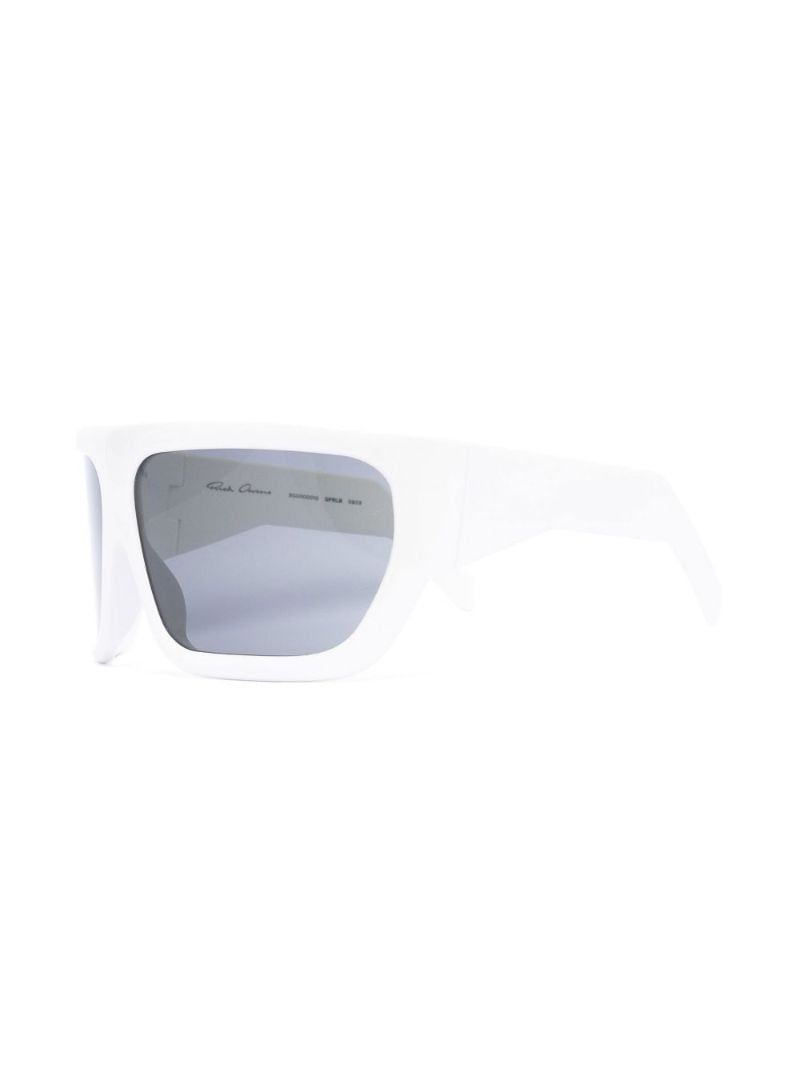 White Davis Square Frame Sunglasses