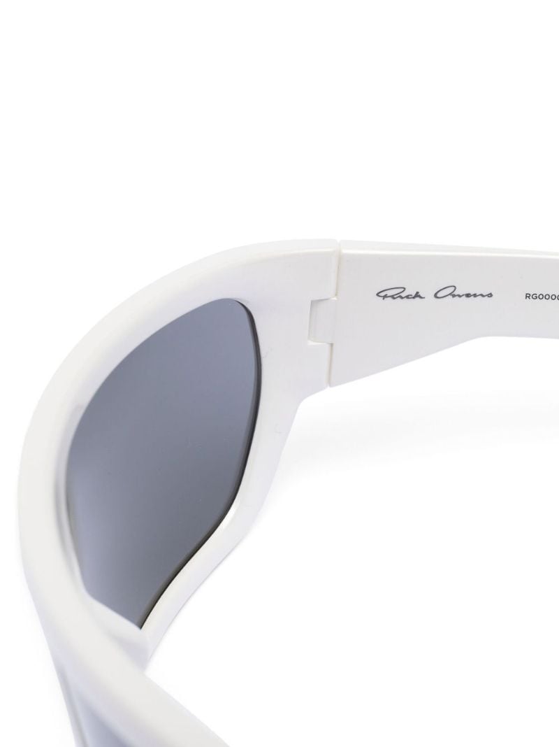 White Davis Square Frame Sunglasses