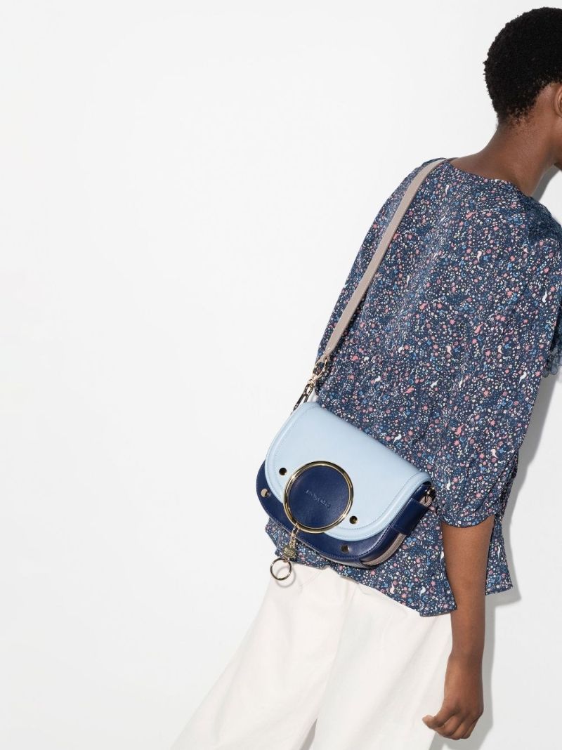 Blue Mara Leather Cross Body Bag