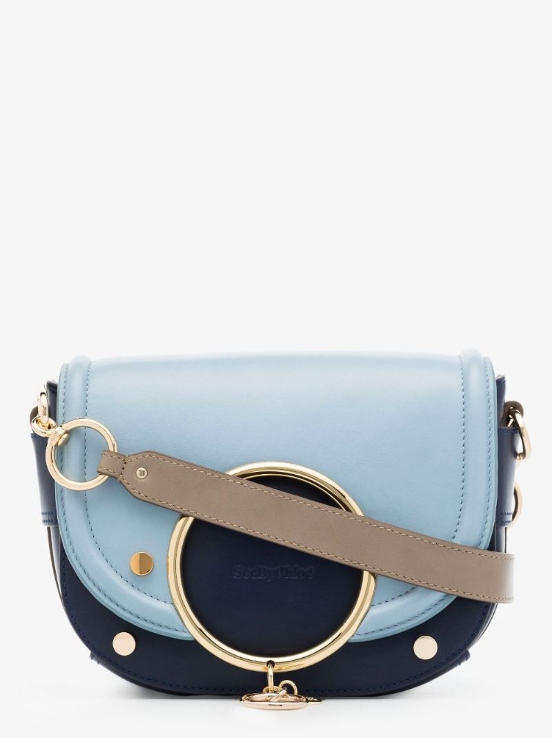 Blue Mara Leather Cross Body Bag