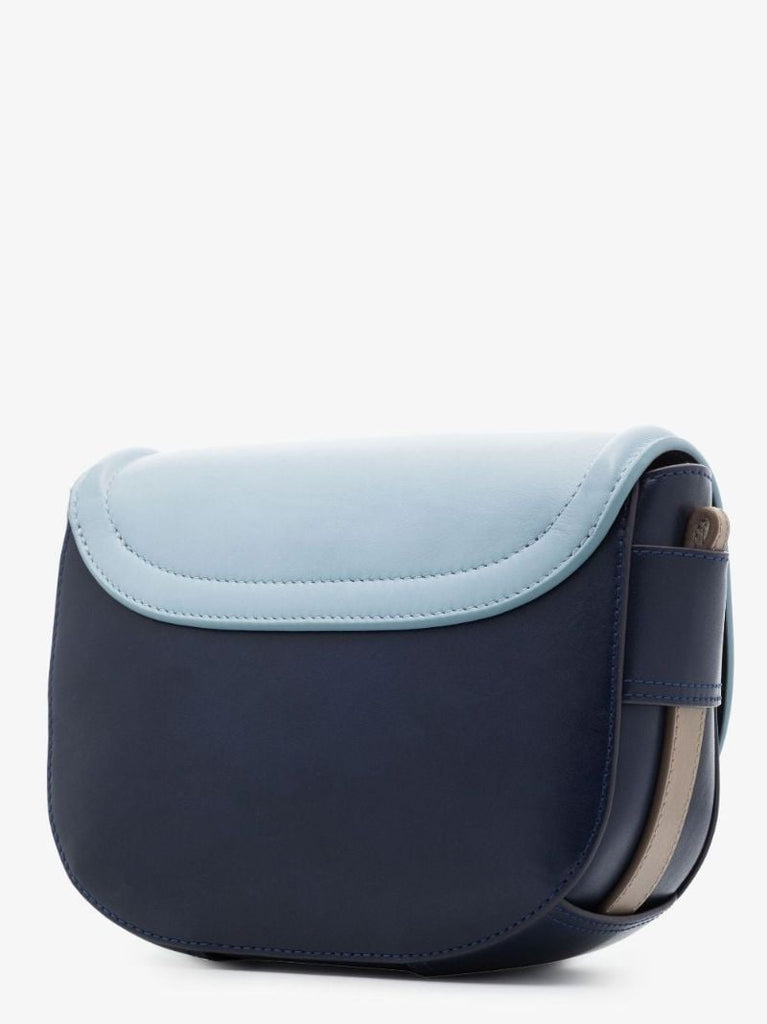 Blue Mara Leather Cross Body Bag