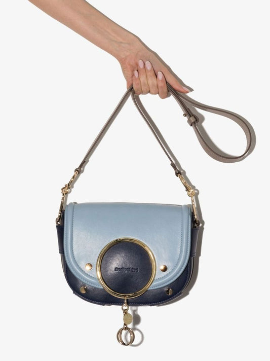 Blue Mara Leather Cross Body Bag