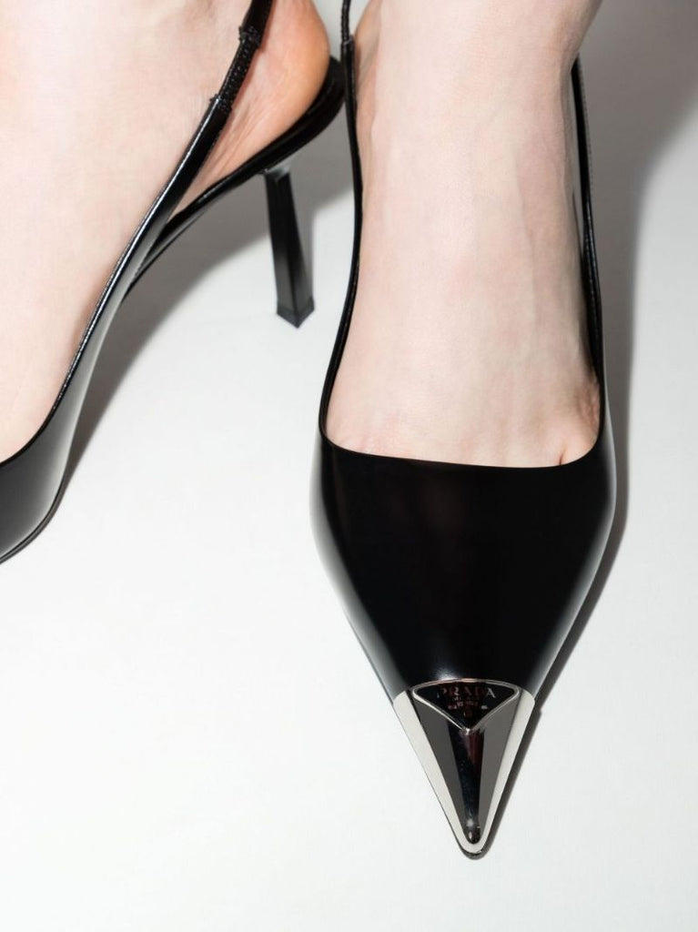 Black Decollete 85 Slingback Pumps