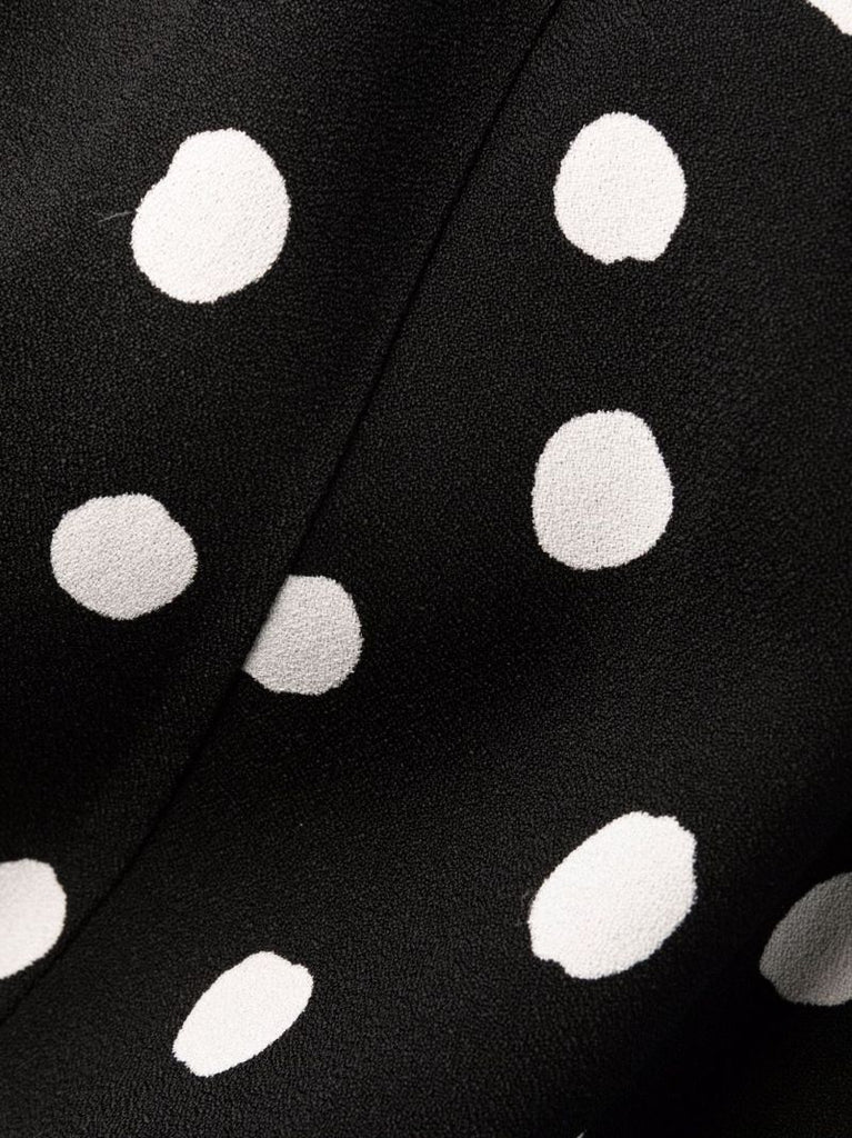 Black Cut-out Polka Dot Midi Dress