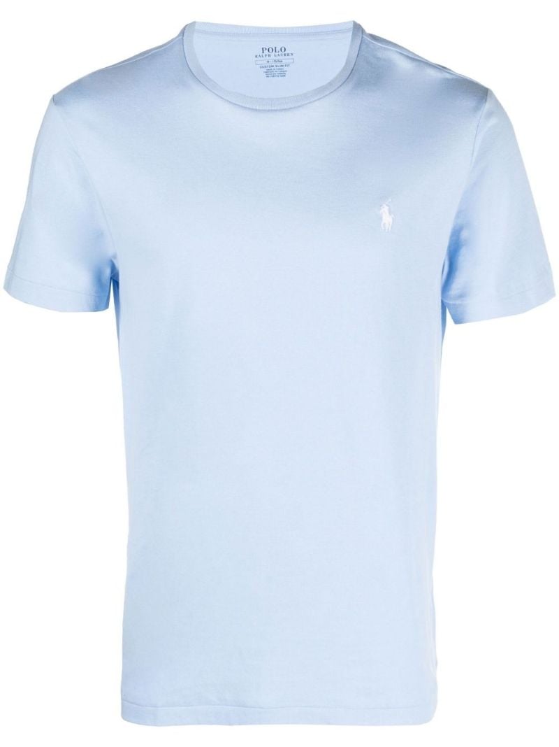 Blue Logo Cotton T-shirt