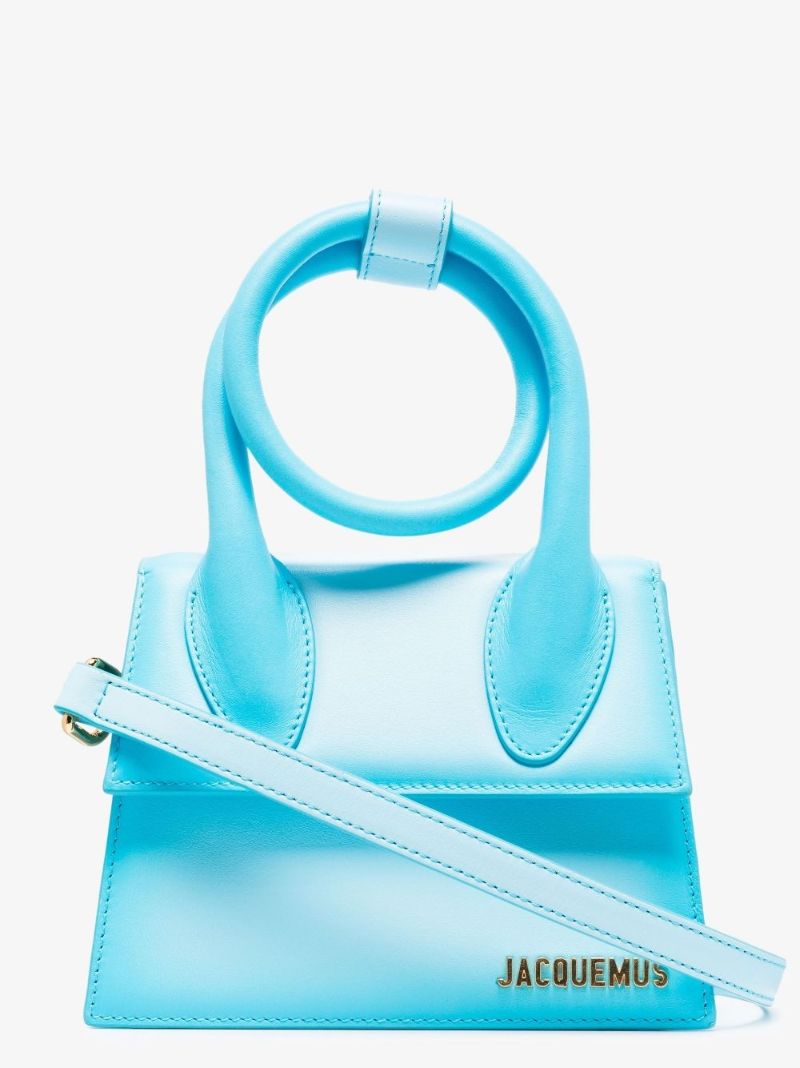 Blue Le Chiquito Noeud Leather Tote Bag
