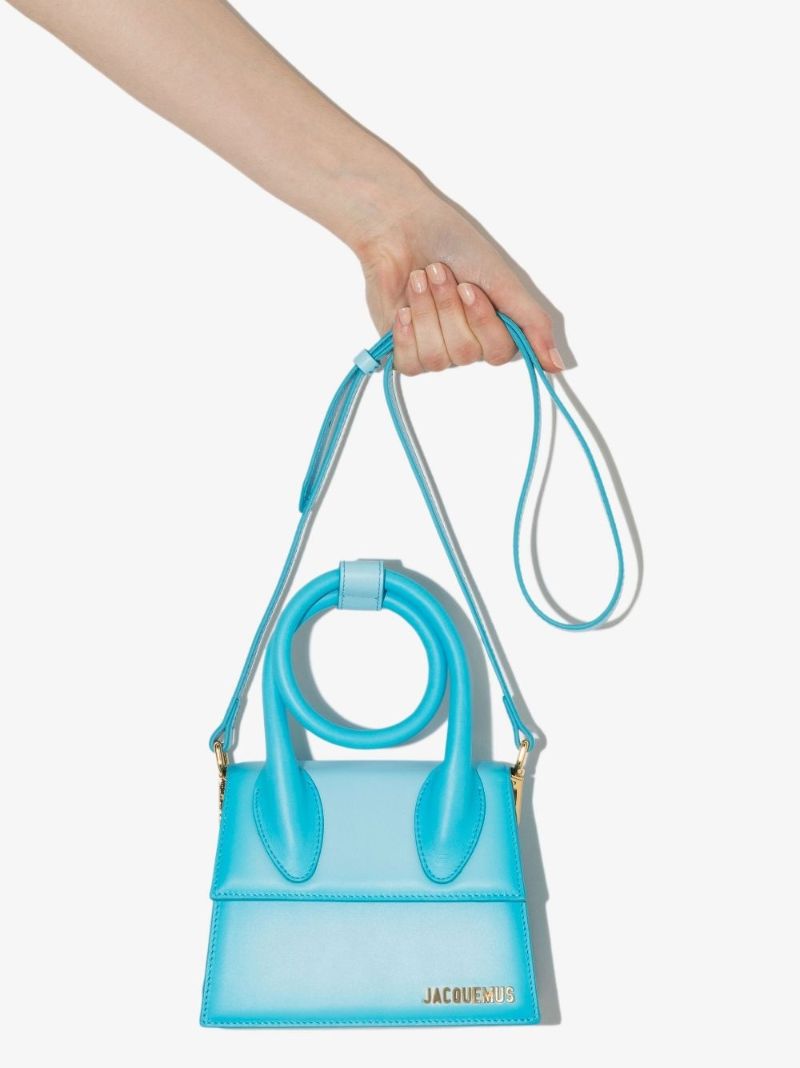 Blue Le Chiquito Noeud Leather Tote Bag
