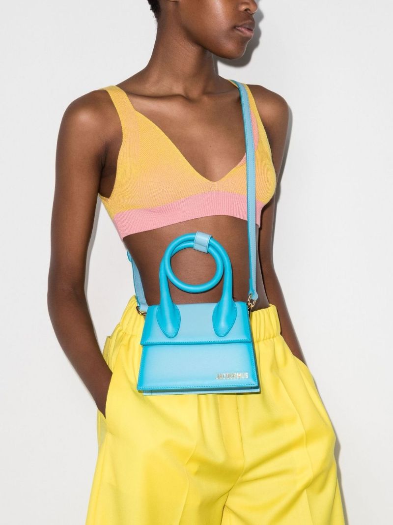 Blue Le Chiquito Noeud Leather Tote Bag