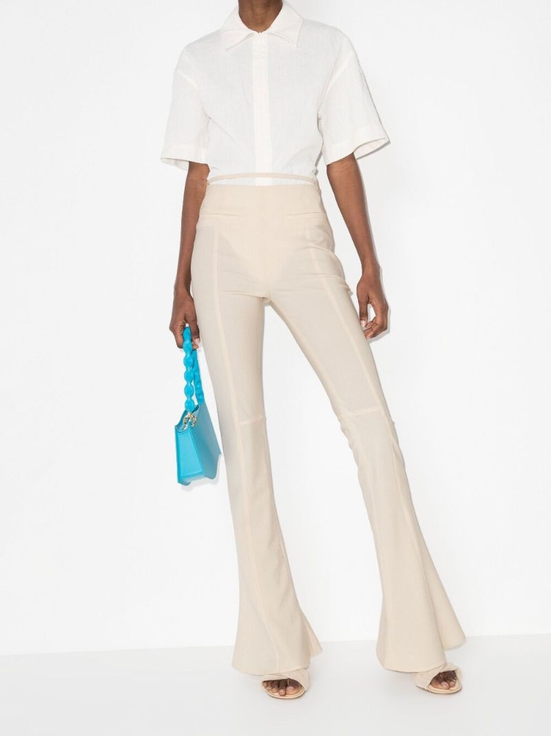 Le Pantalon Tangelo Flared Wool Trousers