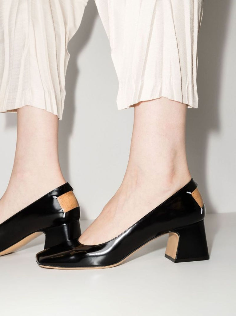 Black 70 Leather Pumps
