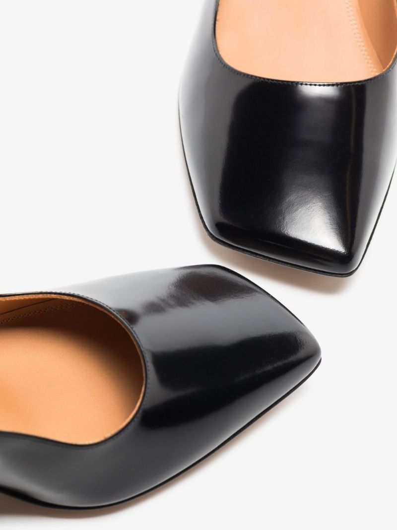 Black 70 Leather Pumps