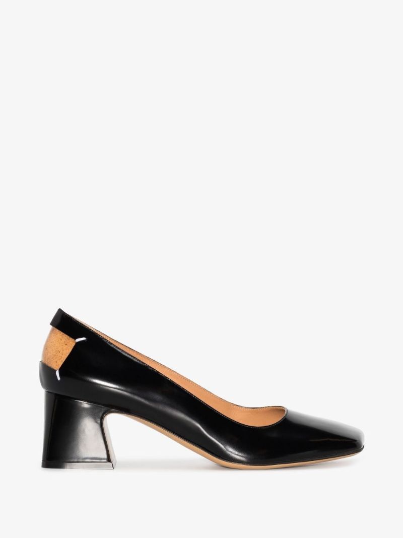 Black 70 Leather Pumps