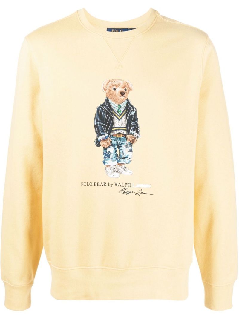Yellow Polo Bear Print Sweatshirt