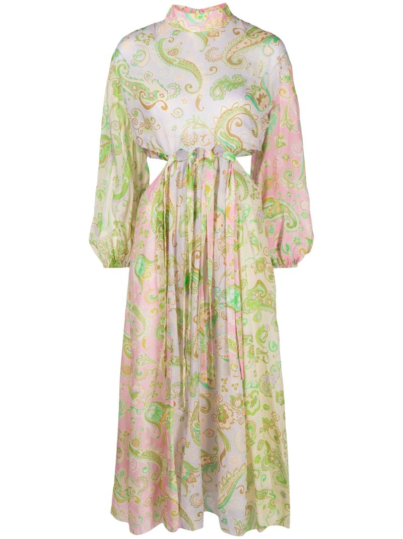 Green Marta Cut-out Linen Midi Dress