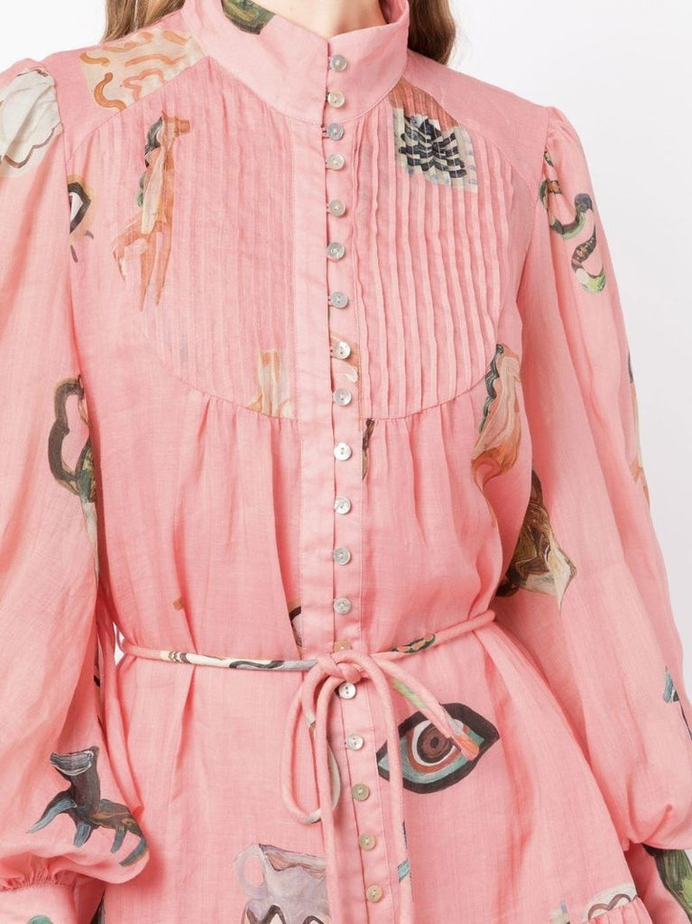Pink Smock Mini Dress