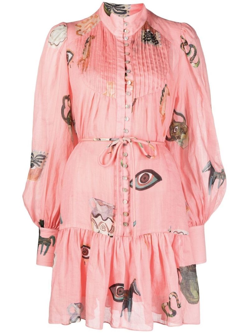 Pink Smock Mini Dress
