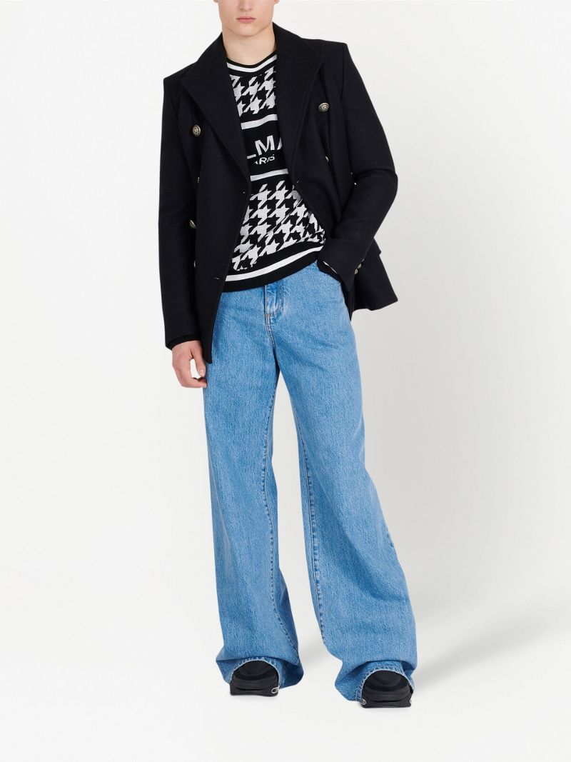 Black Logo Houndstooth Sweater