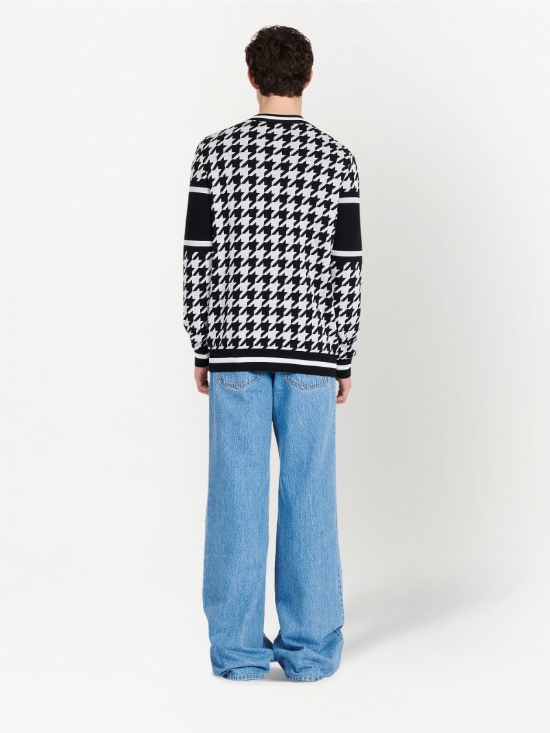Black Logo Houndstooth Sweater