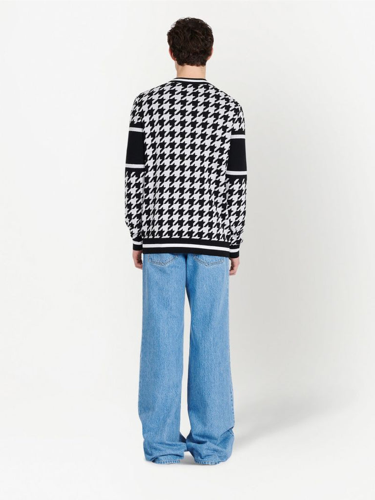 Black Logo Houndstooth Sweater