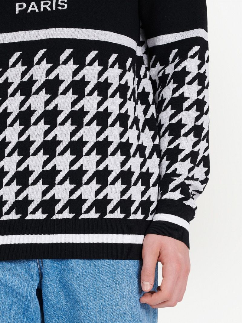 Black Logo Houndstooth Sweater