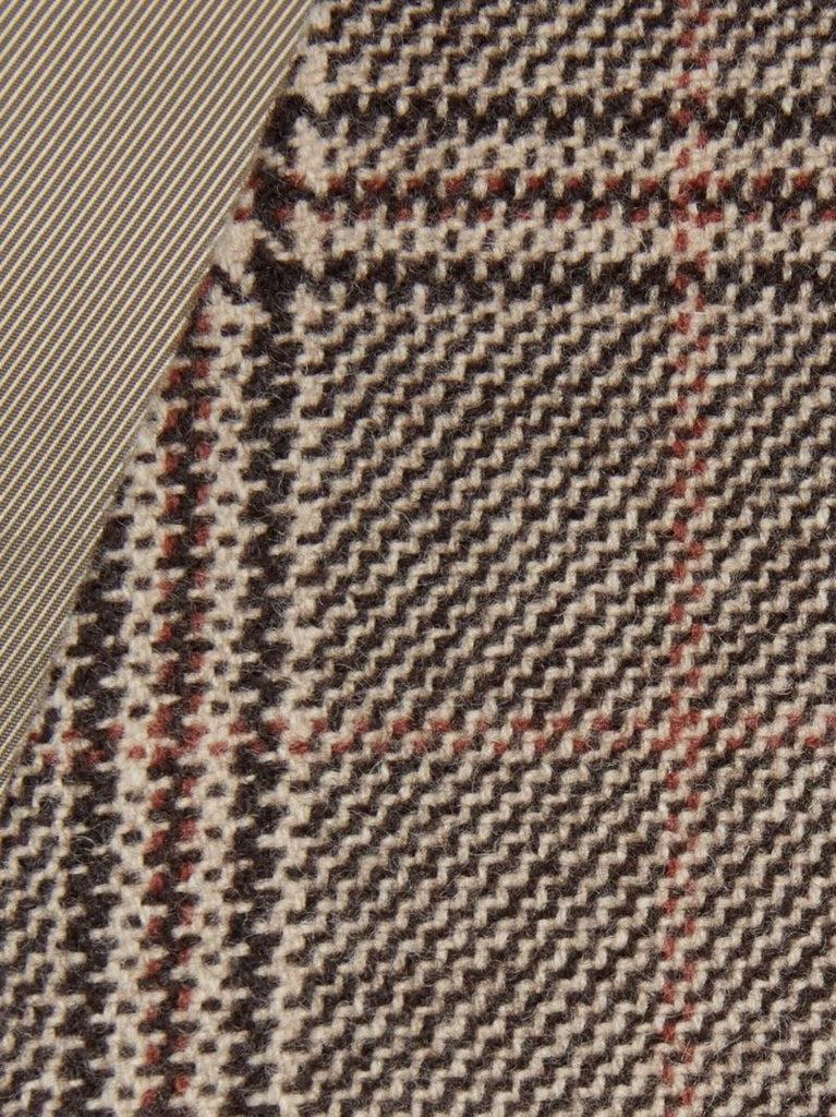 Brown Prince of Wales Check Wool Blazer