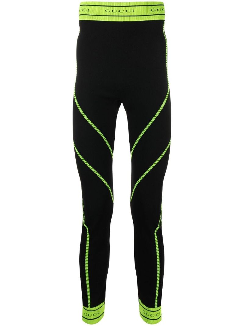 Black Logo Jacquard Leggings