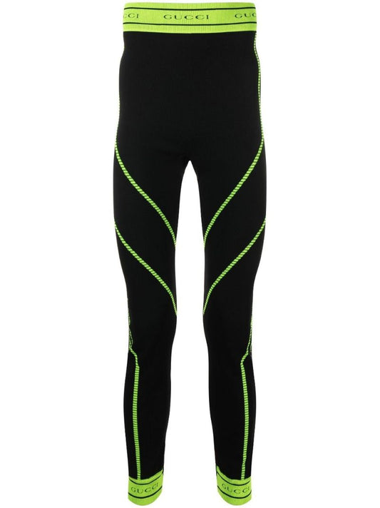 Black Logo Jacquard Leggings