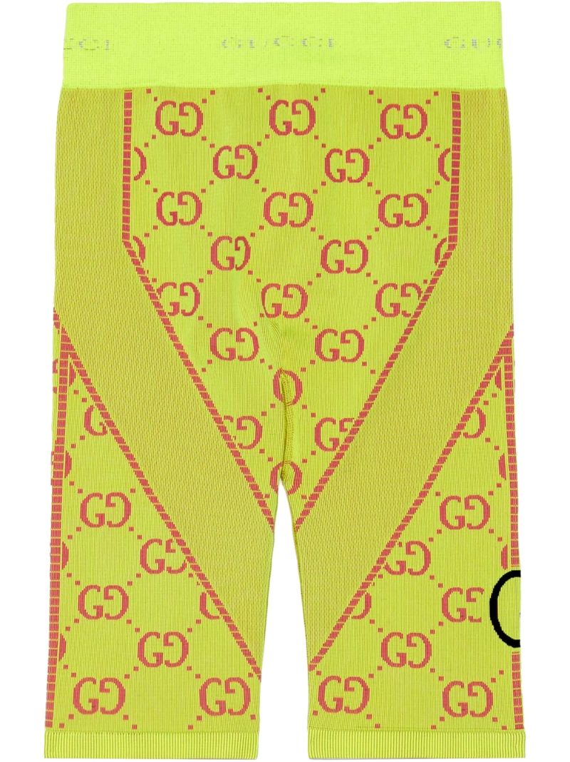 Yellow Gg Jacquard Cycling Shorts