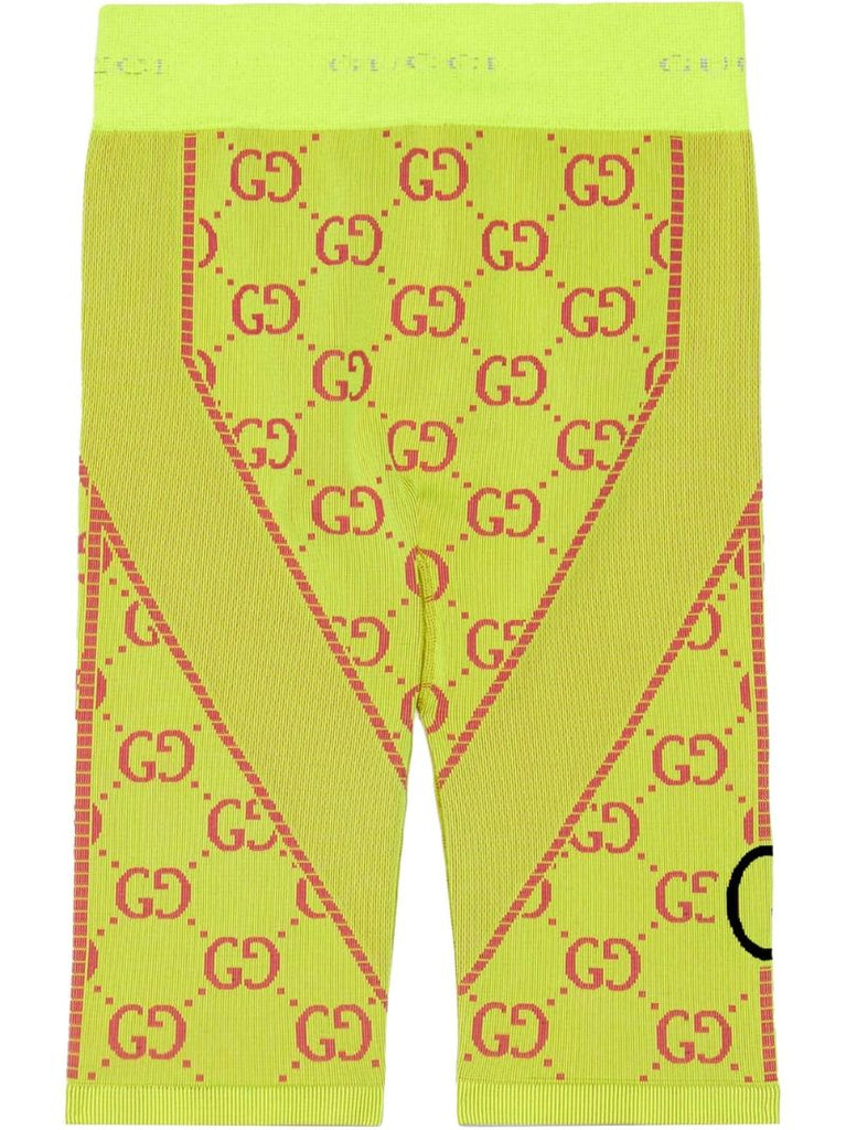 Yellow Gg Jacquard Cycling Shorts