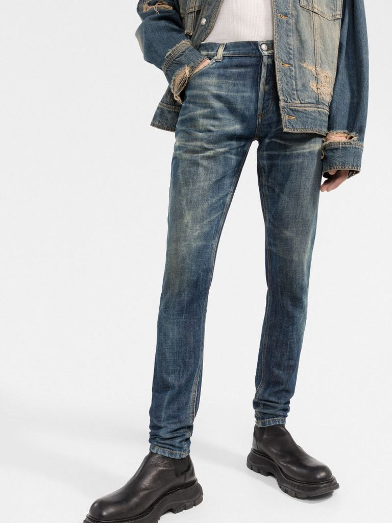 Blue Faded Slim Fit Jeans