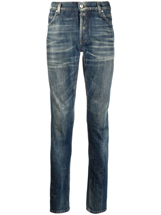 Blue Faded Slim Fit Jeans