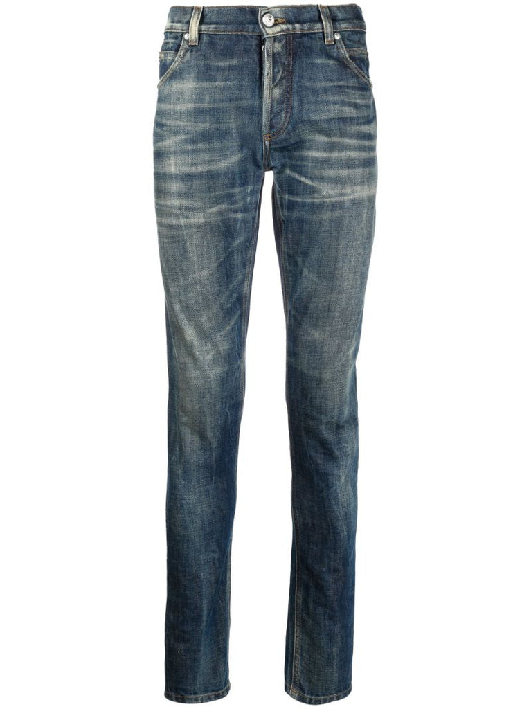 Blue Faded Slim Fit Jeans