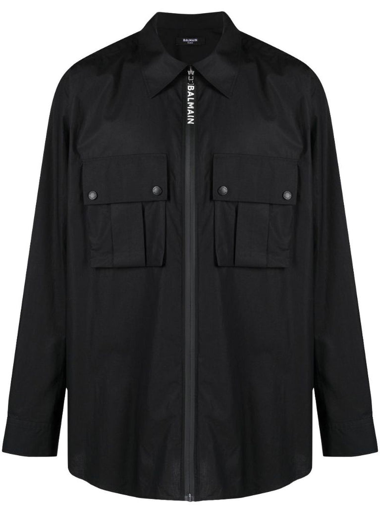 Patch Pocket Cotton Shirt Jacket